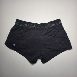 Lululemon Athletica Biker Black Shorts  Activewear Lined Size 2